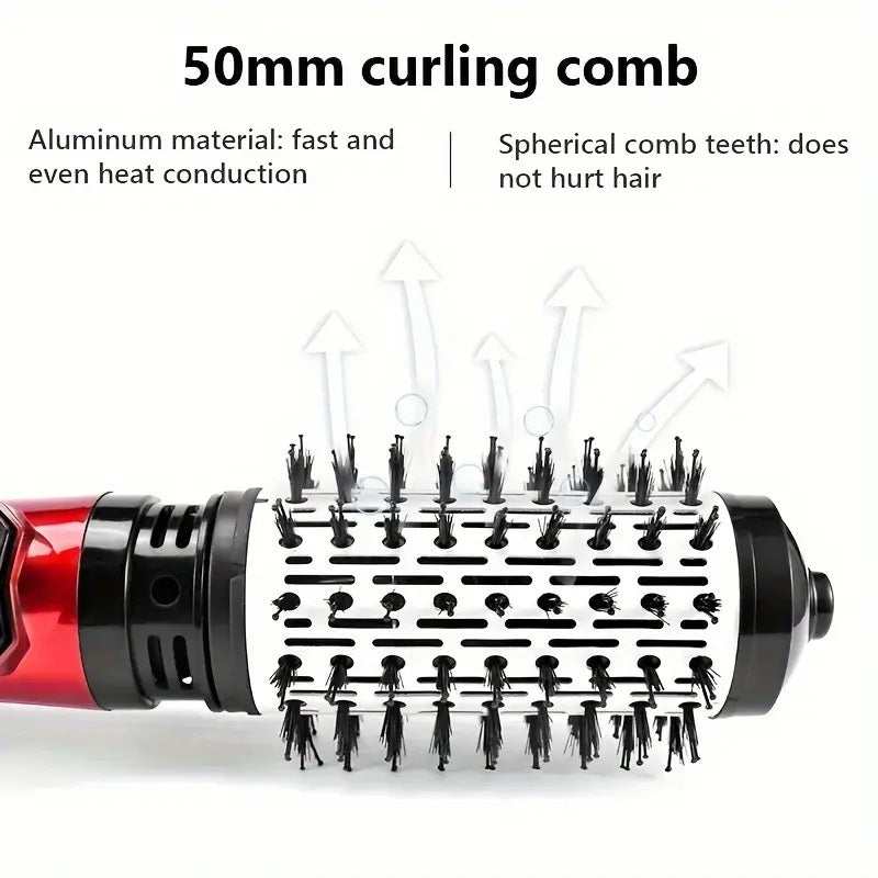 Versatile Ionic Hot Air Brush - One Step Hair Dryer, Curler, & Straightener for Effortless, Salon-Quality Styling