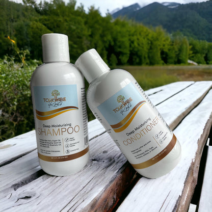 Touchable Roots Vanilla Woods Deep Moisturizing Shampoo & Conditioner Set | Stress-Relief Hair Care for a Calm Mind & Lustrous Hair | Premium Salon Quality