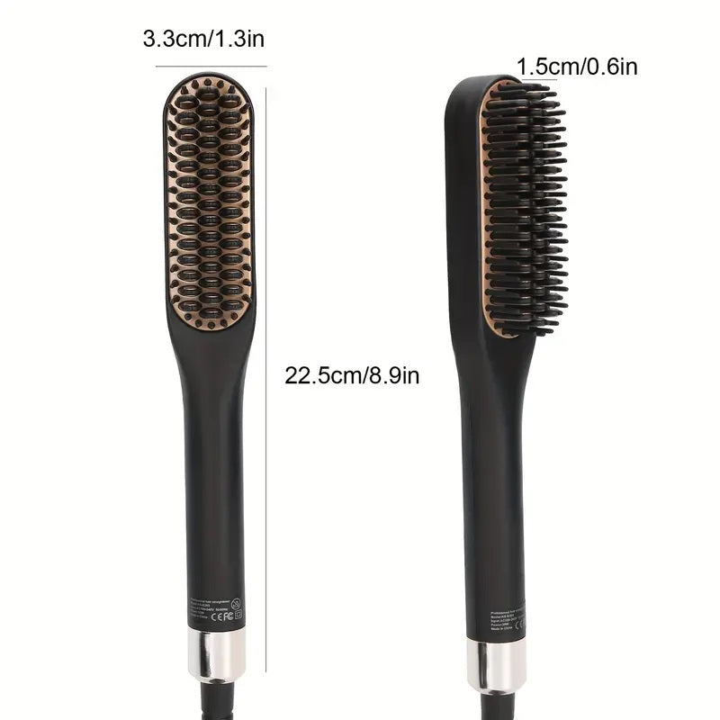 Beard Straightening Comb - Electric Beard Straightener Brush with 3 Heat Settings & PTC Heating