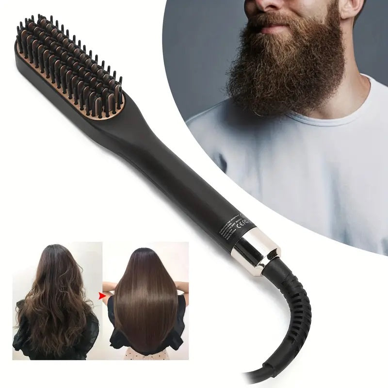 Beard Straightening Comb Electric Beard Straightener Brush with 3 He Touchable Roots