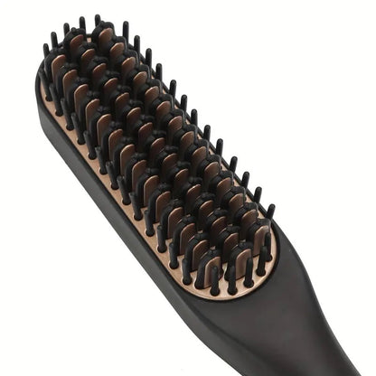 Beard Straightening Comb - Electric Beard Straightener Brush with 3 Heat Settings & PTC Heating