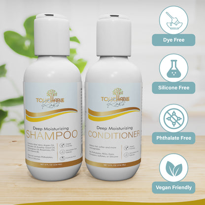 Touchable Roots Vanilla Woods Deep Moisturizing Shampoo & Conditioner Set | Stress-Relief Hair Care for a Calm Mind & Lustrous Hair | Premium Salon Quality