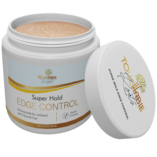 Touchable Roots Edge Control Super Hold – Long Lasting Edge Booster Hair Gel – No Build-Up, Flaking, or White Residue - Hair Styling Products Ideal for Frizz, Split Ends, Dryness – Hair Moisturizer Styling Gel… | 4 oz.